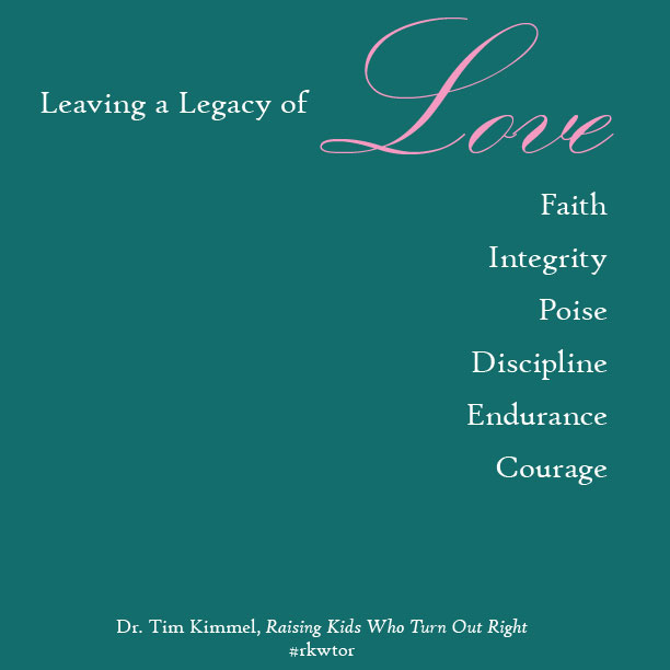 Legacy of Love, Dr. Tim Kimmel, Grace based parenting, Family Matters, Raising Kids Who Turn Out Right, Resource of the Month, Parenting